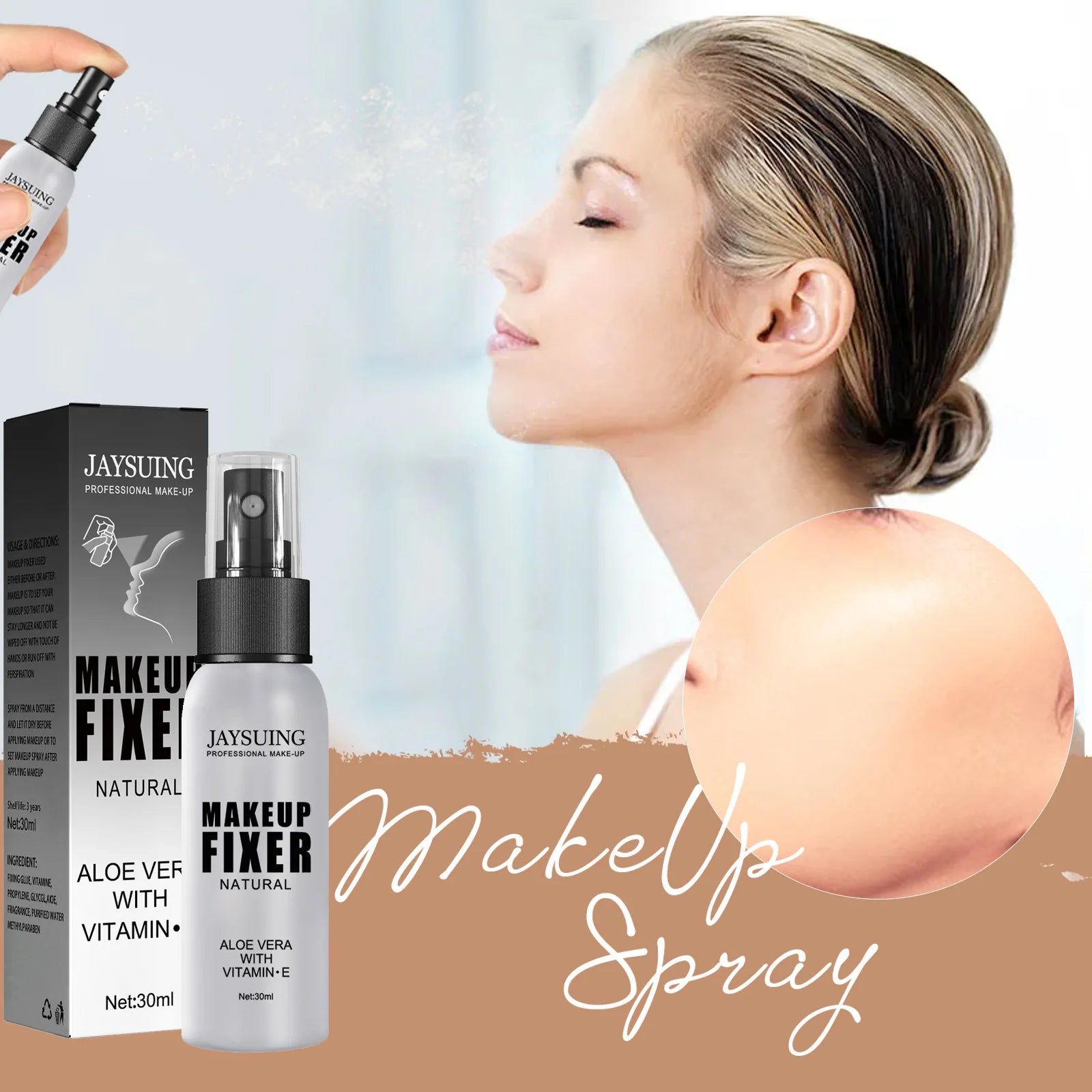 Makeup Fixing Spray Portable Makeup Oil Control Fast Film Forming Long Lasting Moisturize Natural Matte Quick Fixer Cosmetics